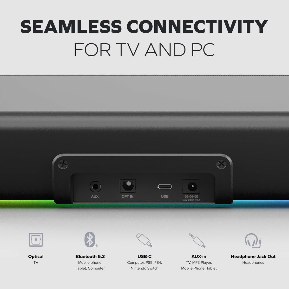 Barra de Sonido Inalámbrica Creative Technology Blaster GS5 Negro