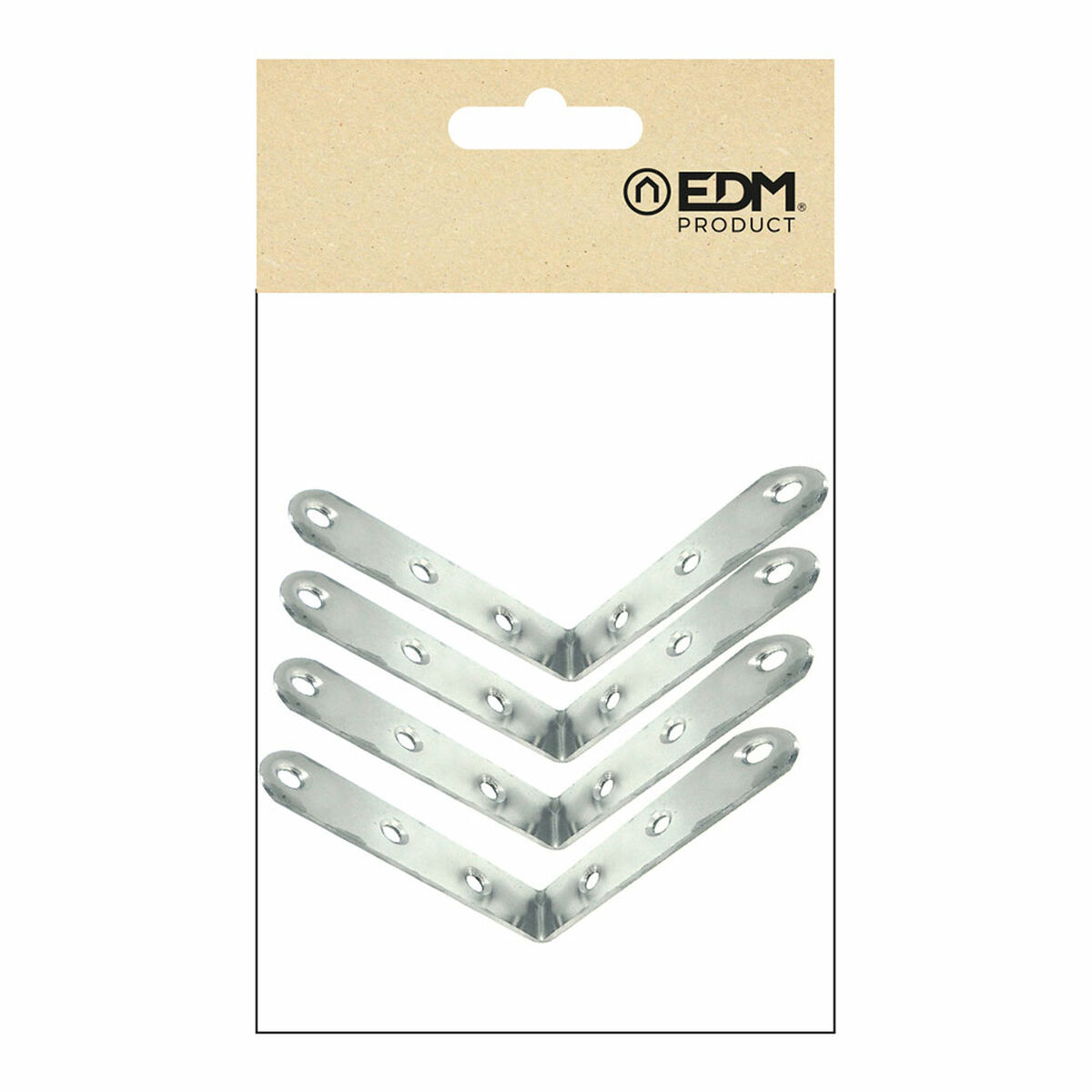 Escuadra de ángulo EDM 86094 an24 Acero Inoxidable 10 x 10 x 1,9 cm 4 Unidades