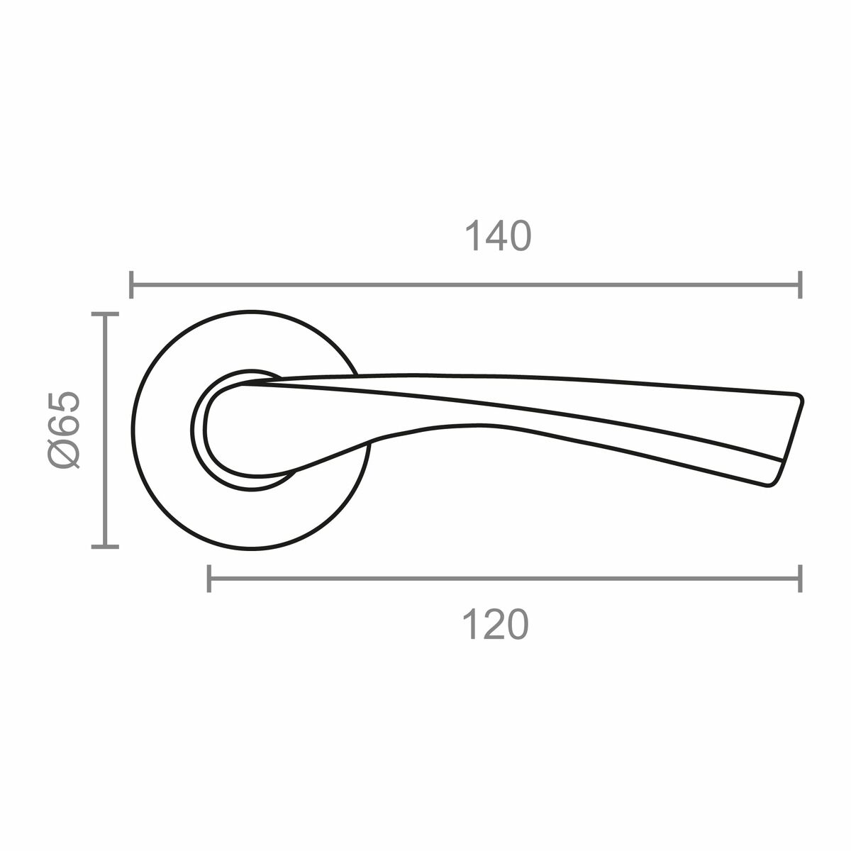 Juego de Manillas EDM 86032 707 Aluminio Ø 6,5 x 12 cm