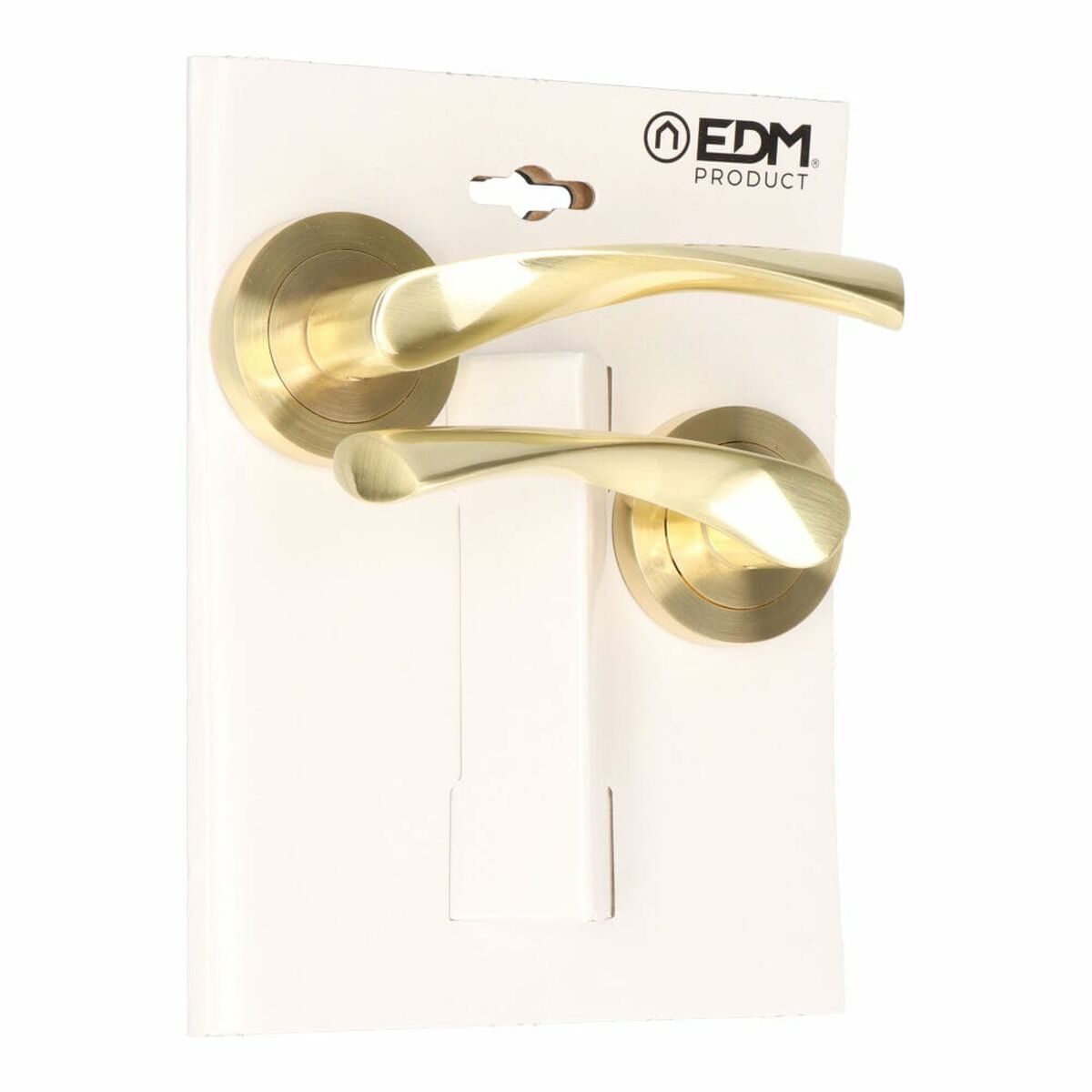 Juego de Manillas EDM 86031 707 Aluminio Ø 6,5 x 12 cm Latón Dorado