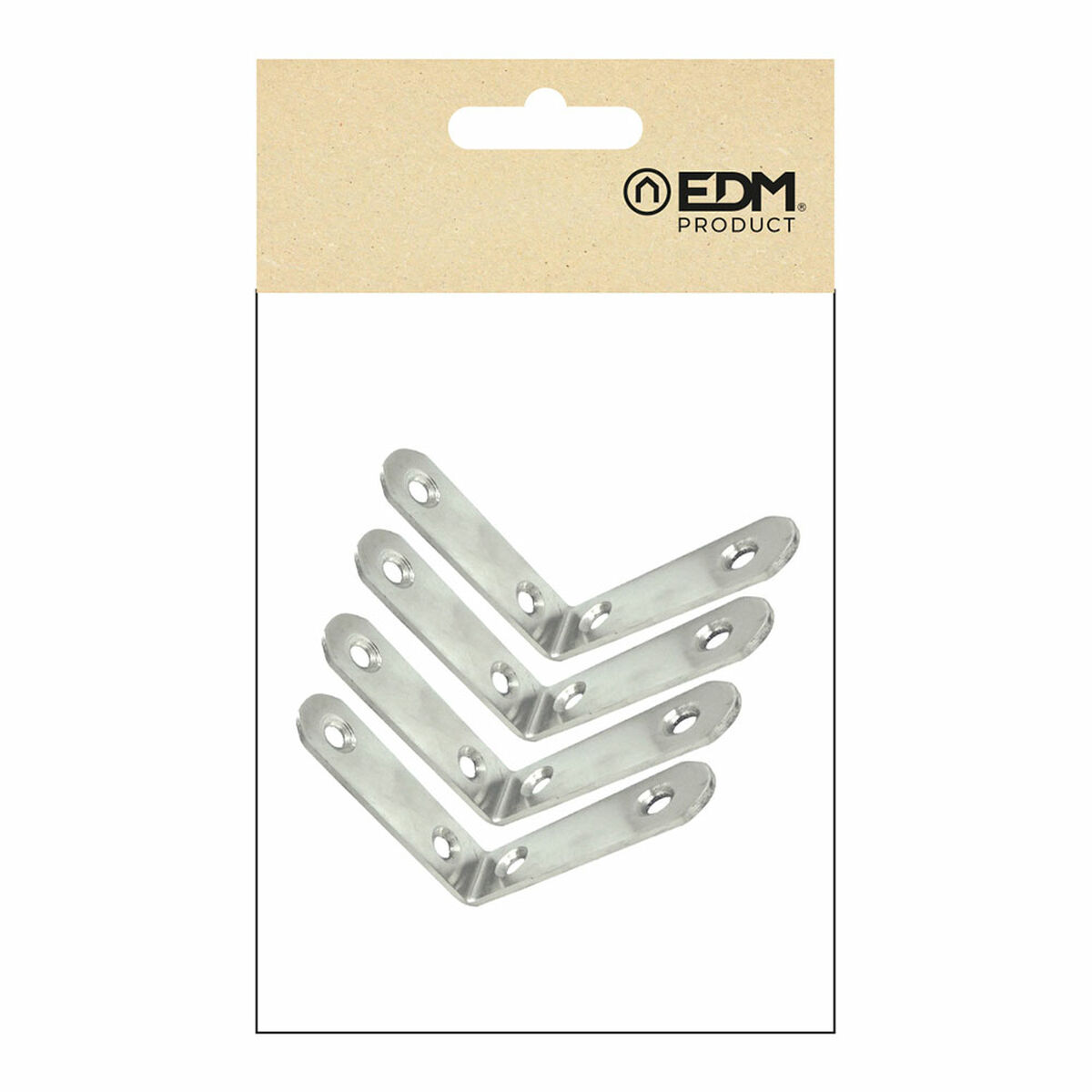 Escuadra de ángulo EDM 86092 an24 Acero Inoxidable 6 x 6 x 1,9 cm 4 Unidades