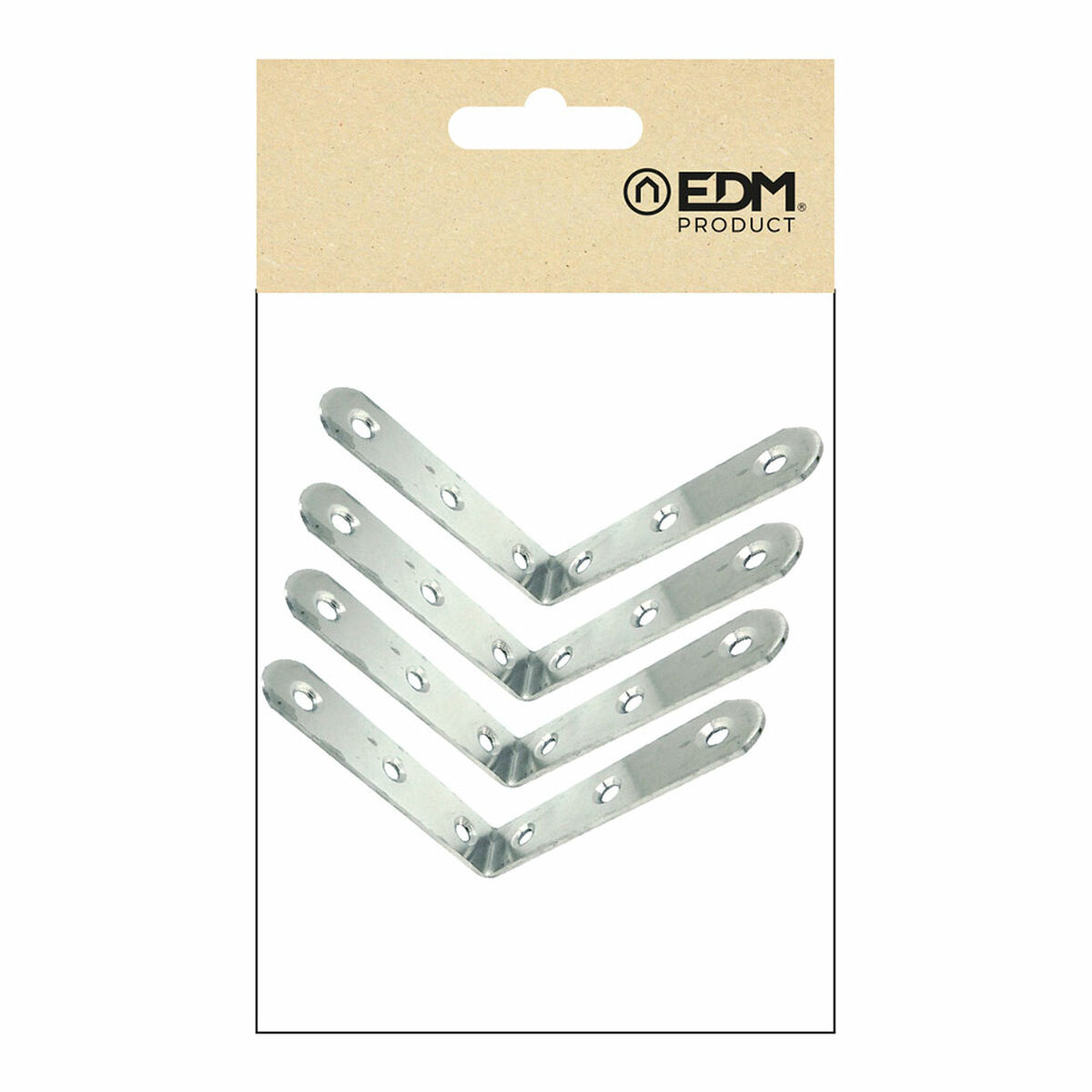 Escuadra de ángulo EDM 86093 an24 Acero Inoxidable 8 x 8 x 1,9 cm 4 Unidades