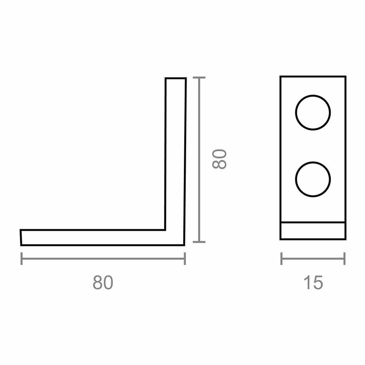 Escuadra de ángulo EDM 86086 an02 Acero 8 x 8 x 1,5 cm 4 Unidades