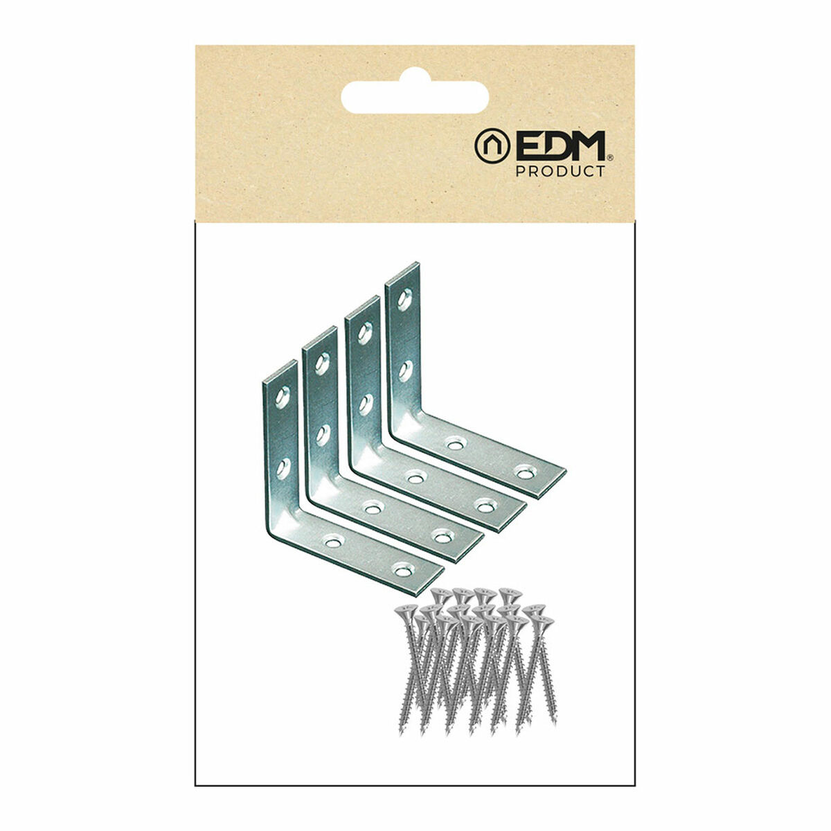 Escuadra de ángulo EDM 86087 an02 Acero 100 x 100 x 15 mm 4 Unidades