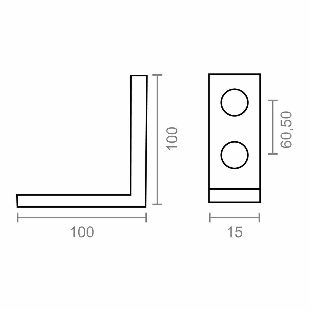 Escuadra de ángulo EDM 86087 an02 Acero 100 x 100 x 15 mm 4 Unidades