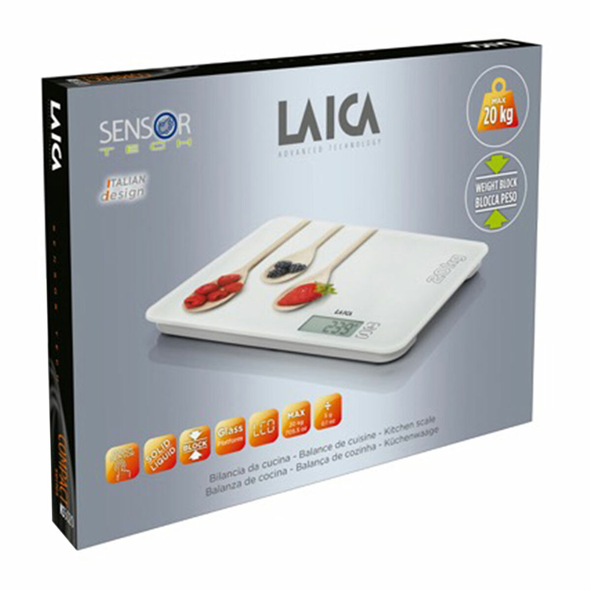 Báscula de Cocina LAICA 20 kg Cucharas