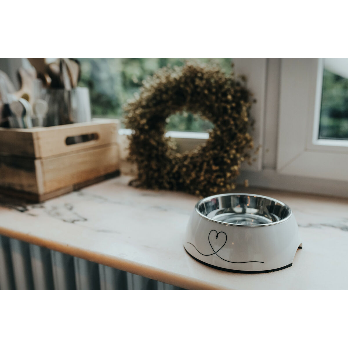 Comedero para Perro Hunter Valencia Blanco 350 ml