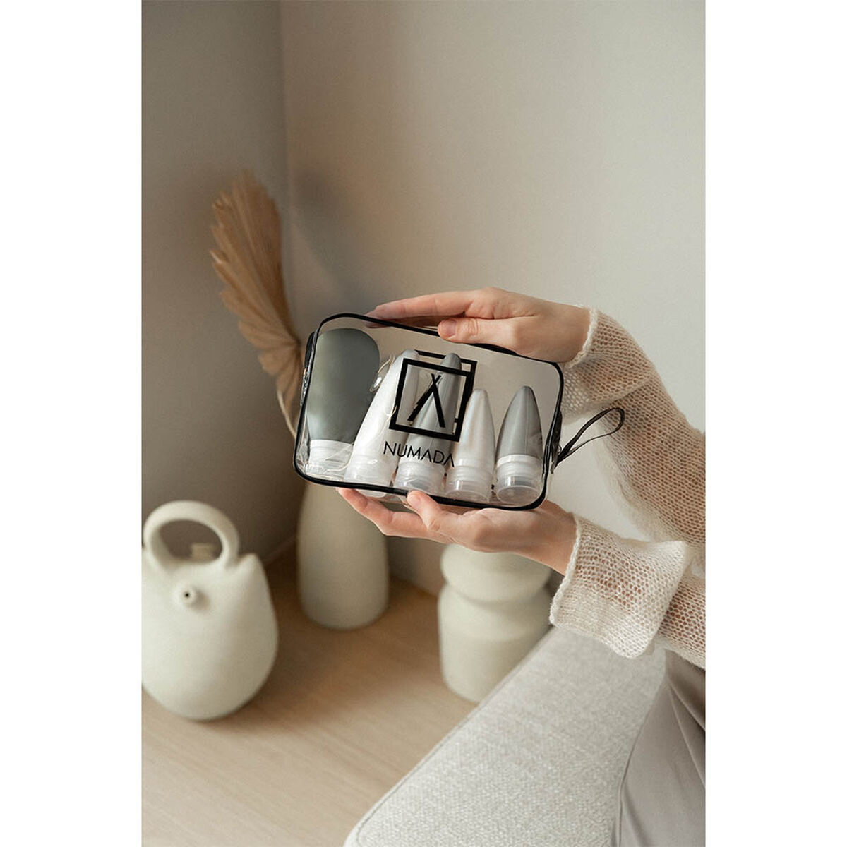 Neceser de Viaje Numada Transparente PVC Silicona 20 x 6,5 x 13,5 cm