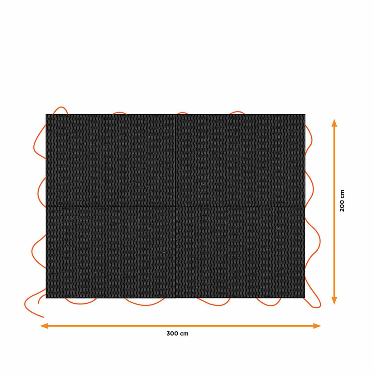 Funda para remolque Black & Decker Negro 3 x 4 m