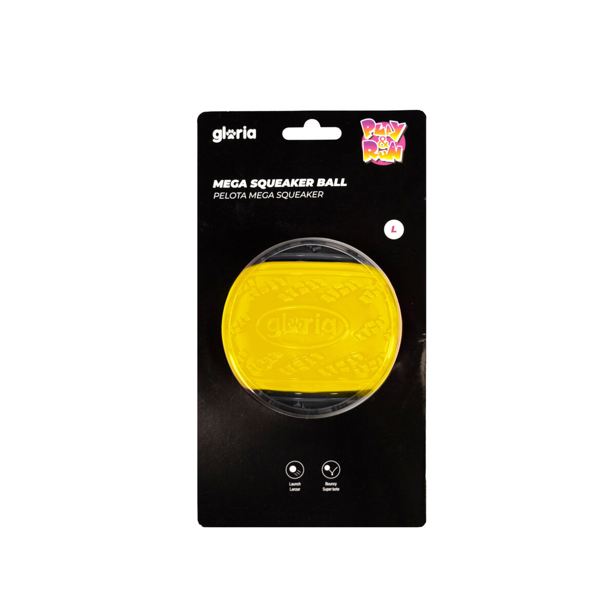 Pelota para Mascotas Gloria PLAY AND RUN Amarillo TPR L 8,89 cm