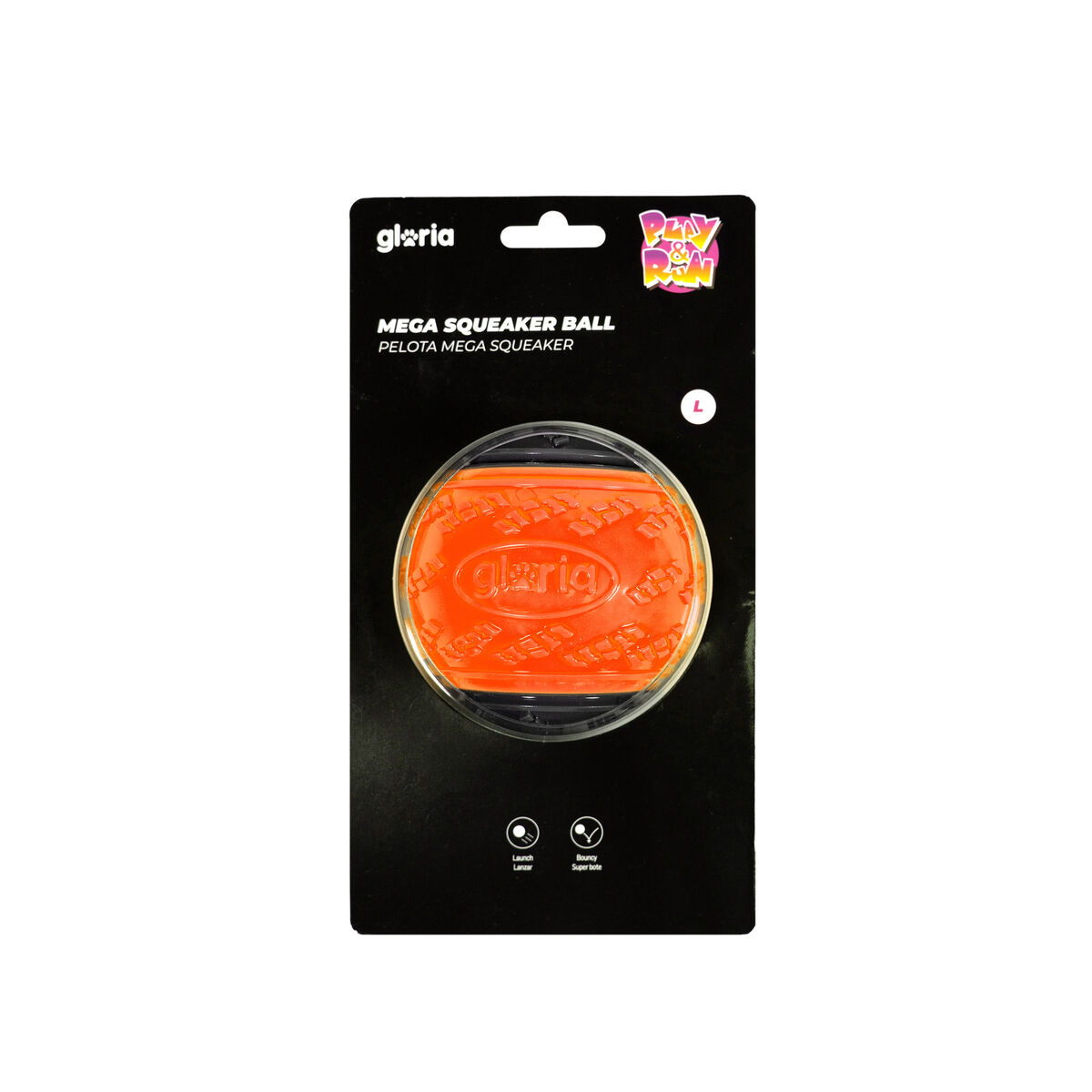 Pelota para Mascotas Gloria PLAY AND RUN Naranja TPR L 8,89 cm