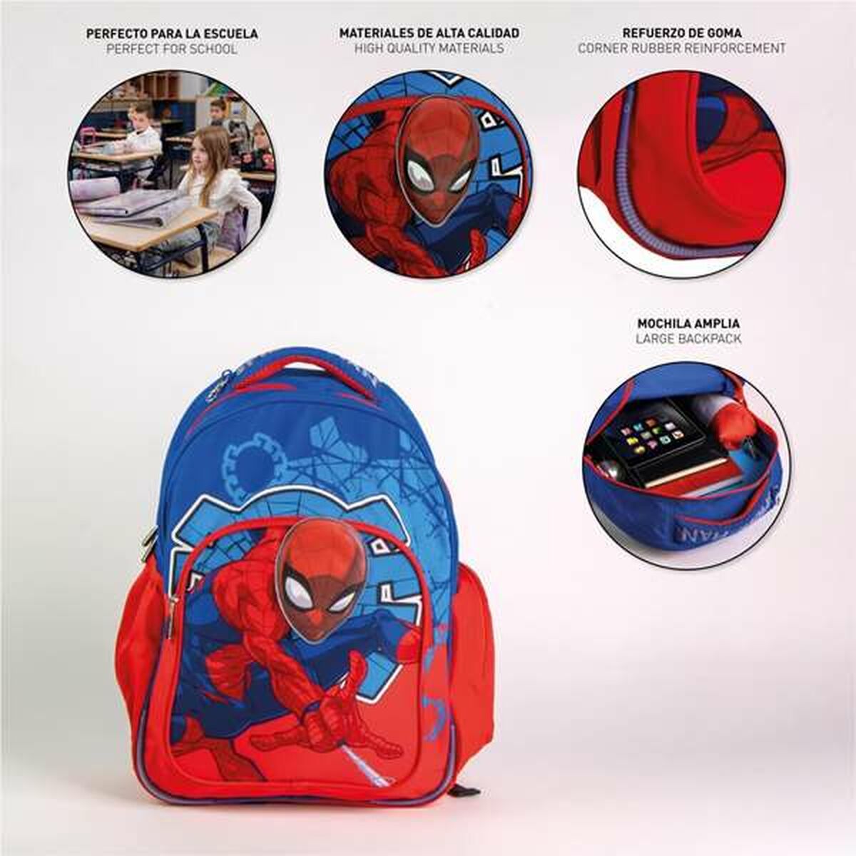 Mochila Escolar Spider-Man Azul