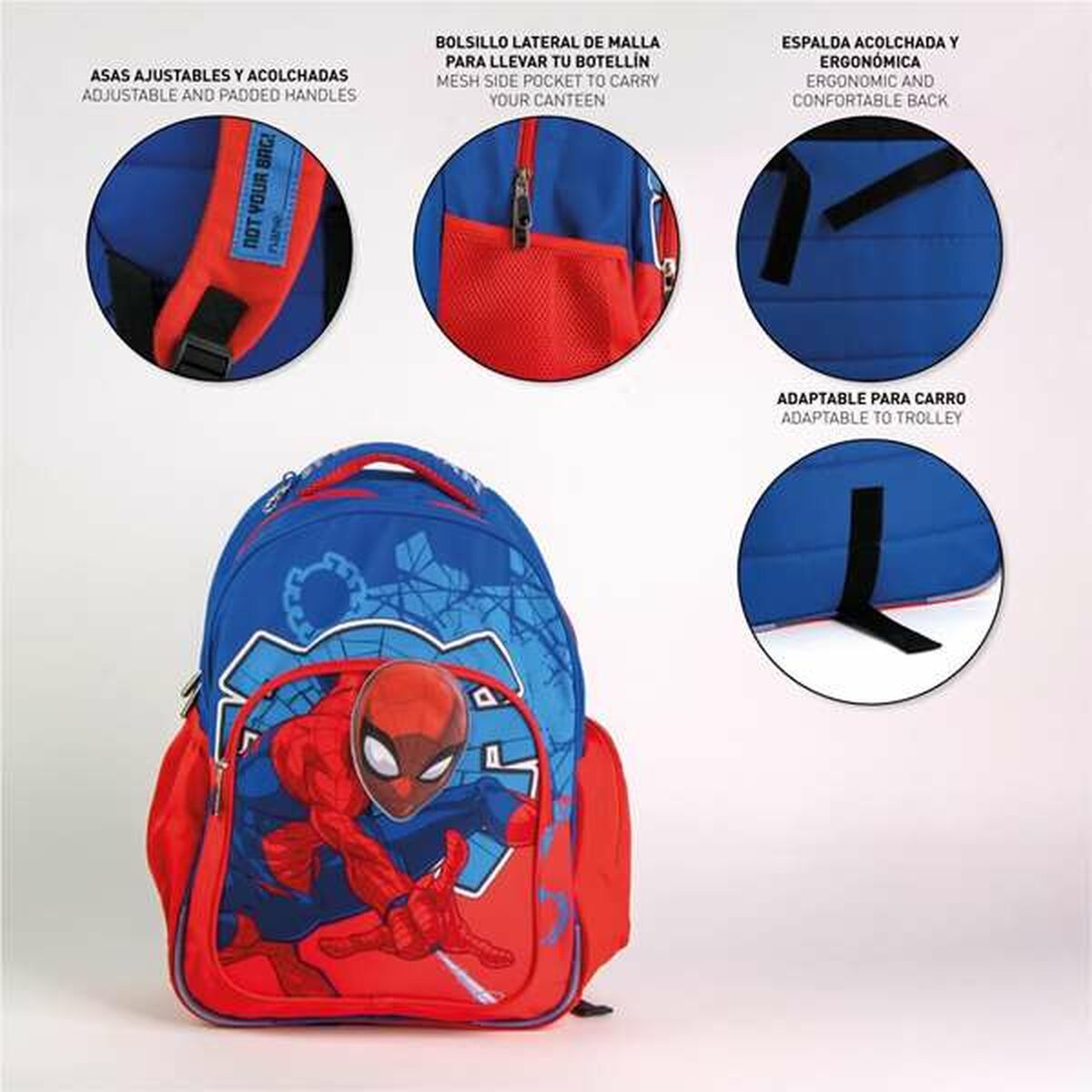 Mochila Escolar Spider-Man Azul