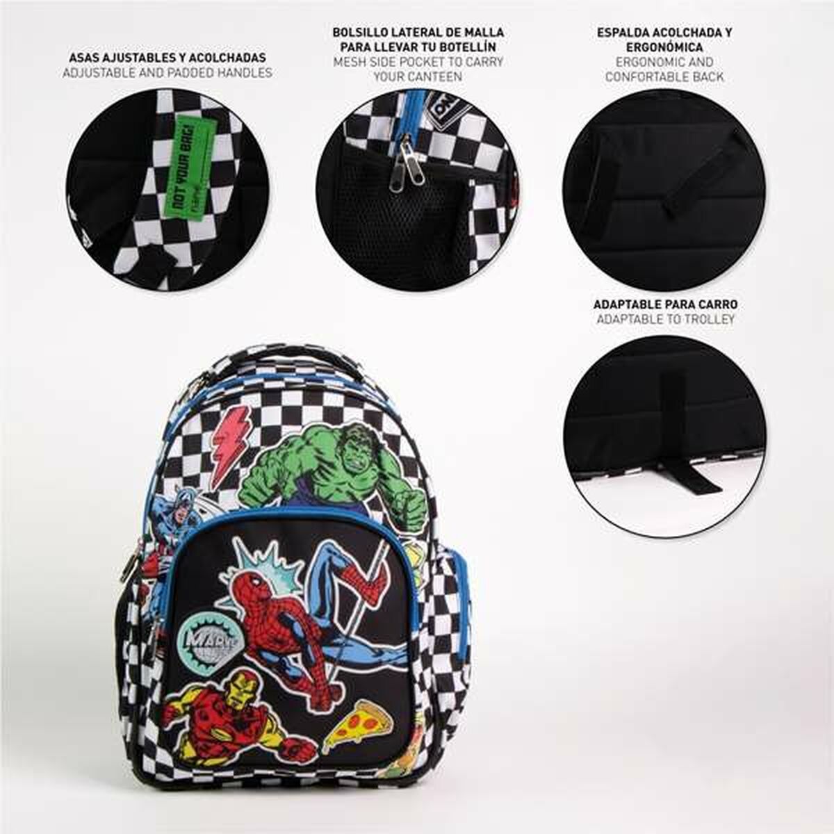 Mochila Escolar The Avengers Negro