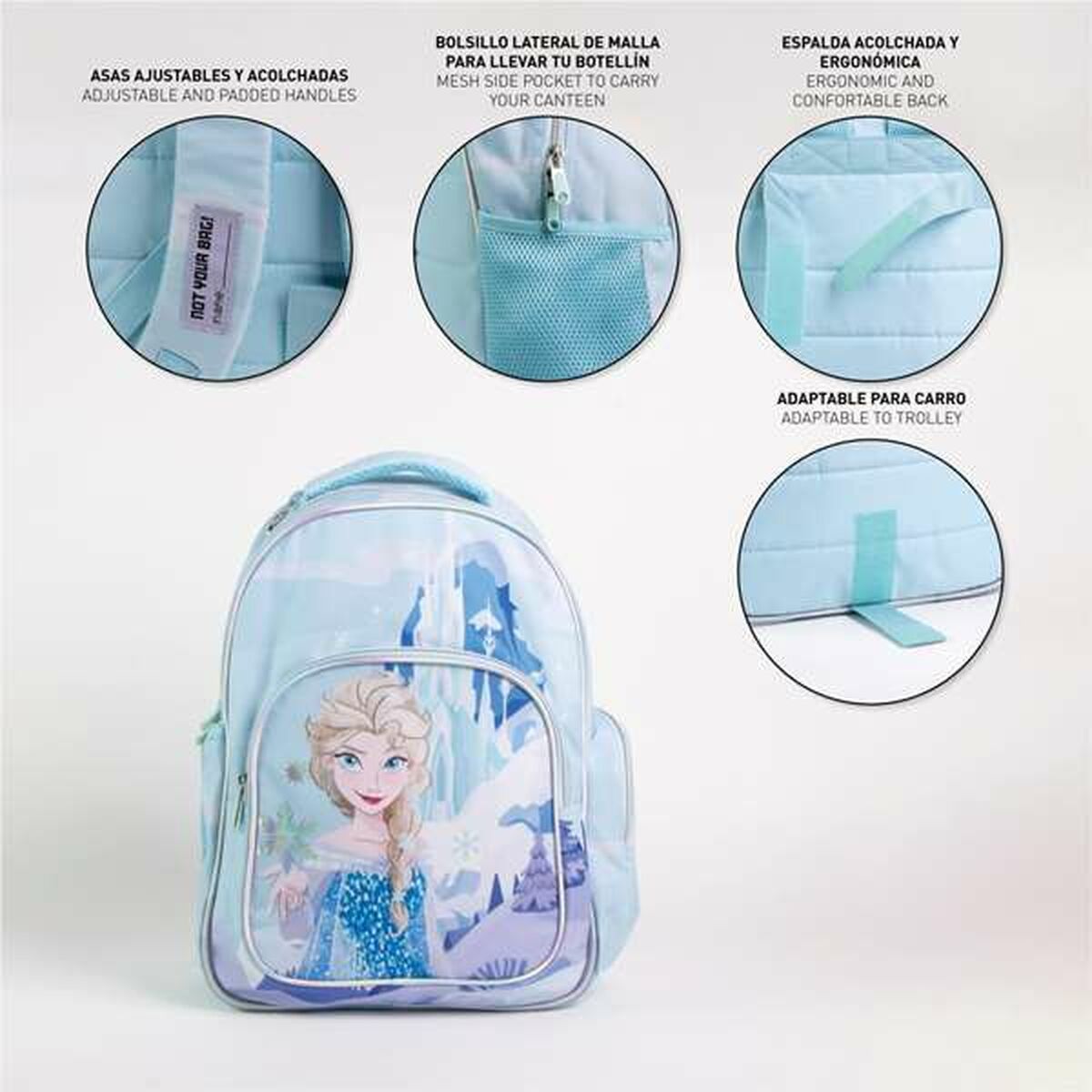 Mochila Escolar Frozen Azul
