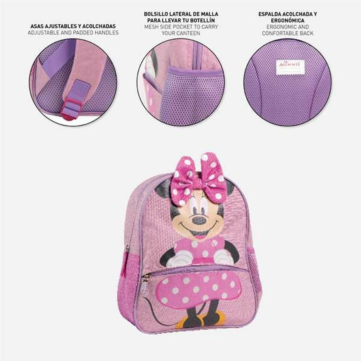 Mochila Escolar Minnie Mouse Rosa