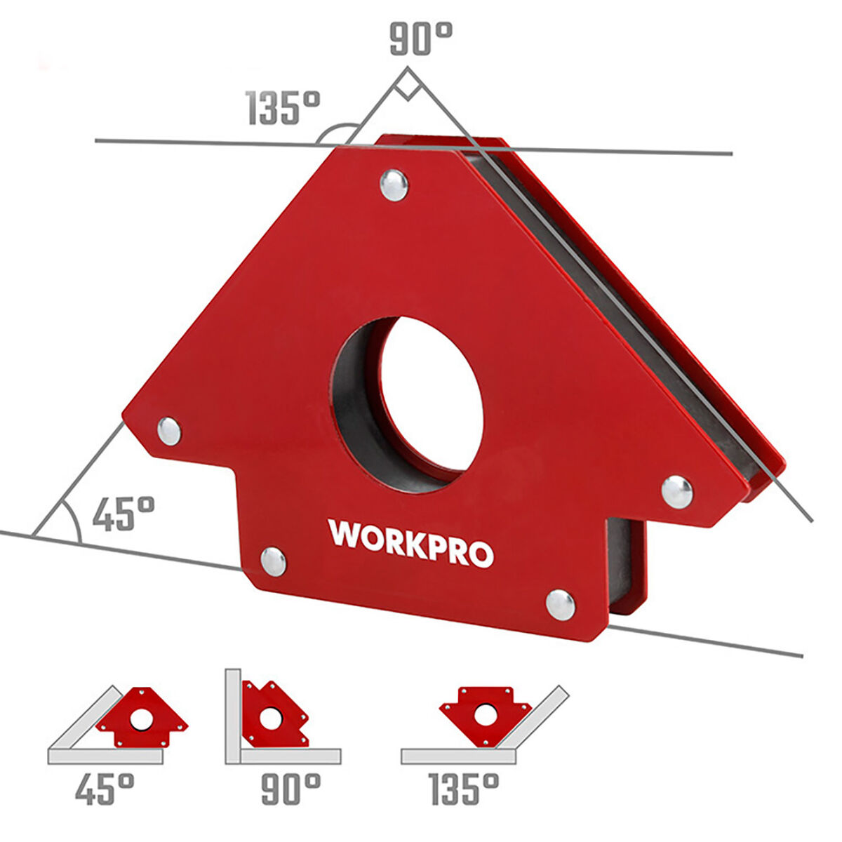 Escuadra magnética de soldadura Workpro 5" 12,5 cm