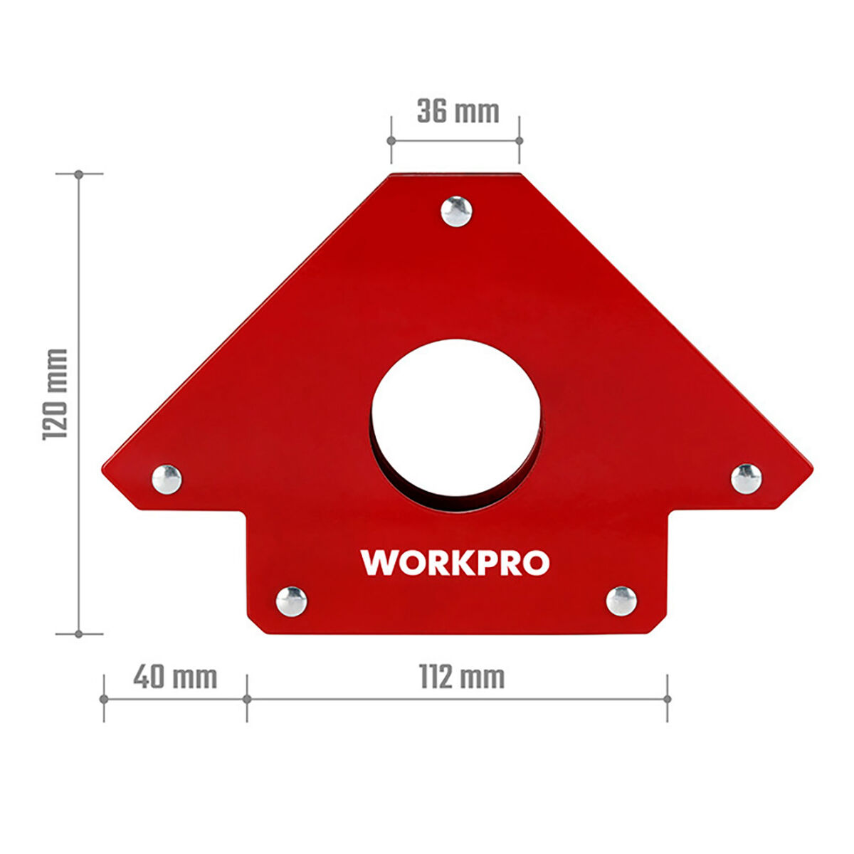 Escuadra magnética de soldadura Workpro 5" 12,5 cm