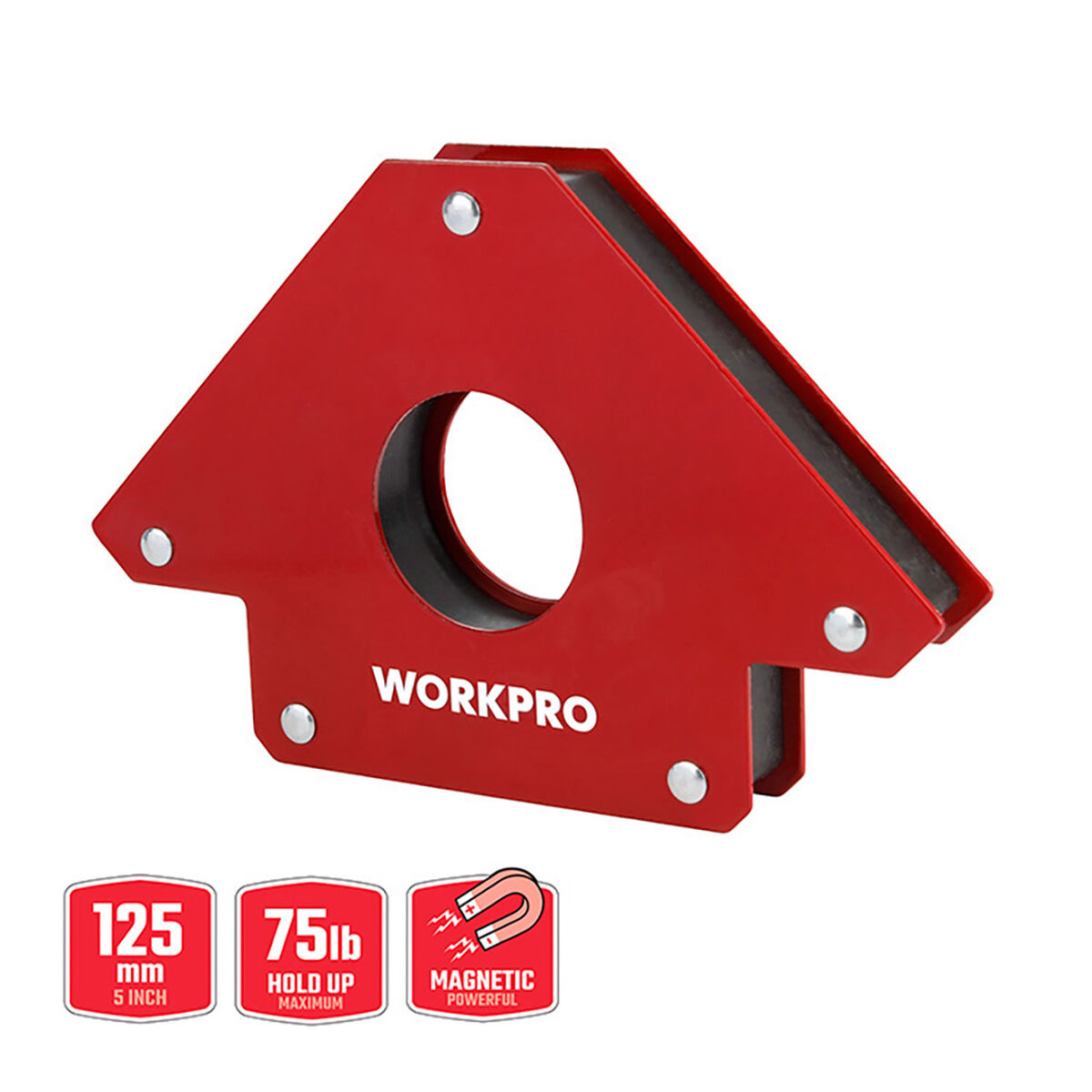 Escuadra magnética de soldadura Workpro 5" 12,5 cm