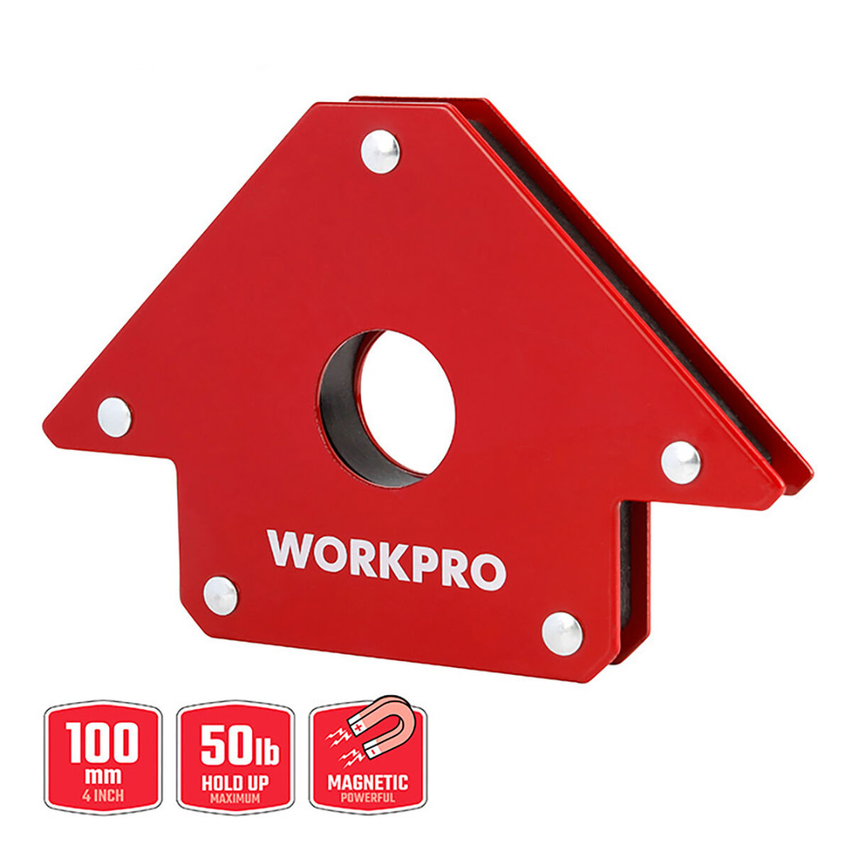 Escuadra magnética de soldadura Workpro 4" 10 cm