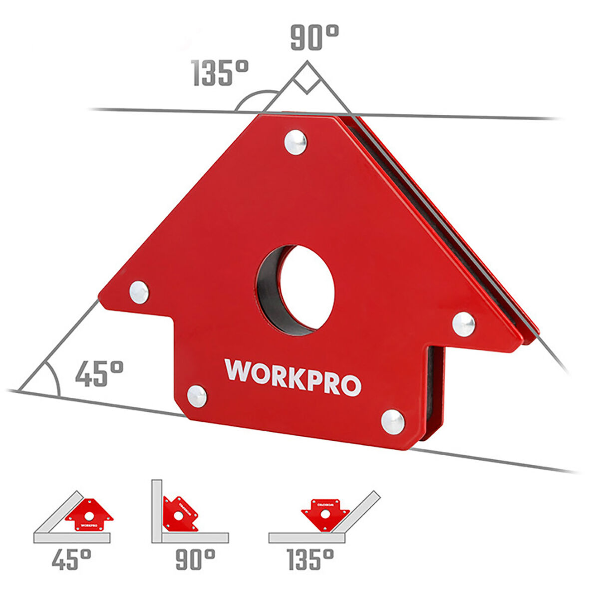 Escuadra magnética de soldadura Workpro 4" 10 cm