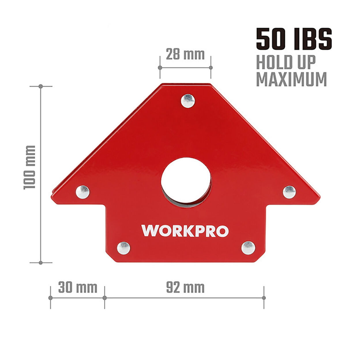 Escuadra magnética de soldadura Workpro 4" 10 cm