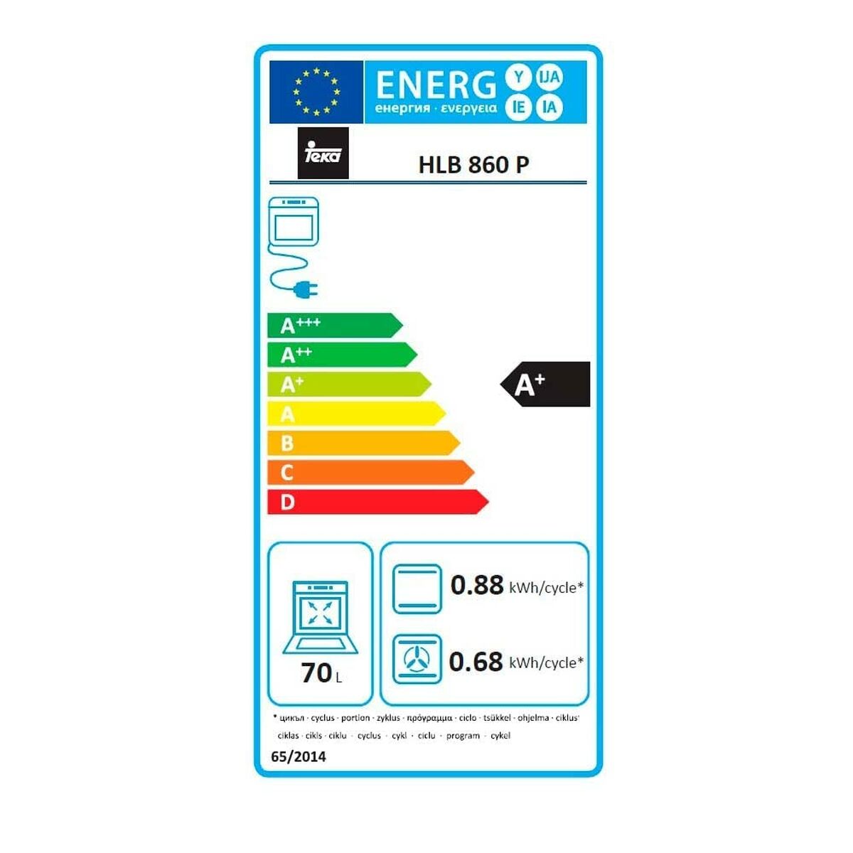 Horno Teka HLB860P SS INOX GT DSP PIRO 41566020 70 L 1400 W