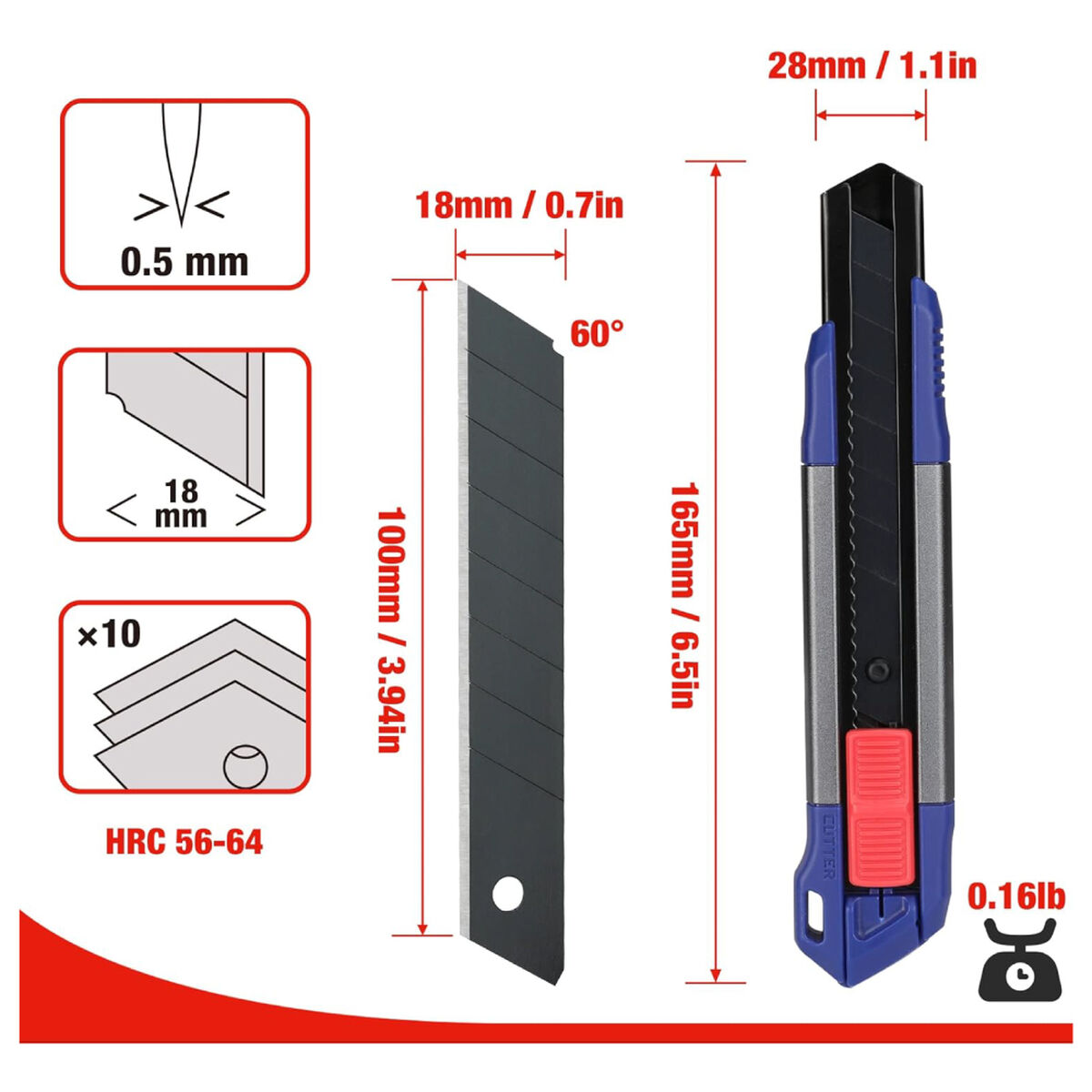 Cúter Workpro 18 mm