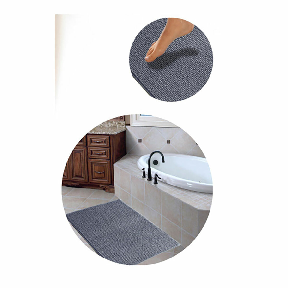 Alfombra de baño Hidalgo Shaggy 45 x 75 cm