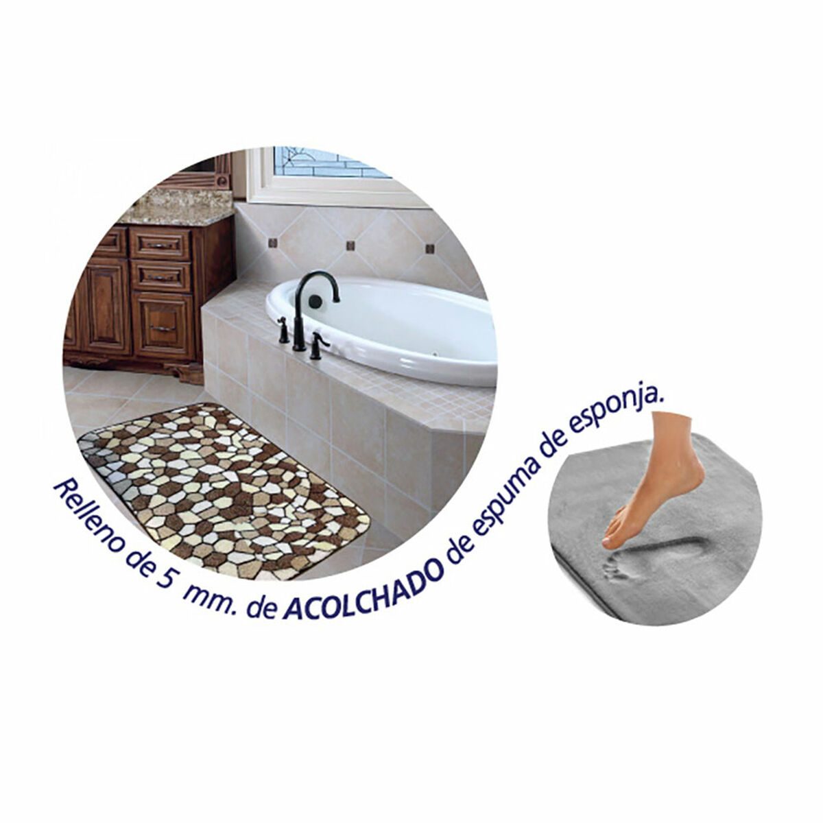 Alfombra de baño Hidalgo Piedras 40 x 60 cm