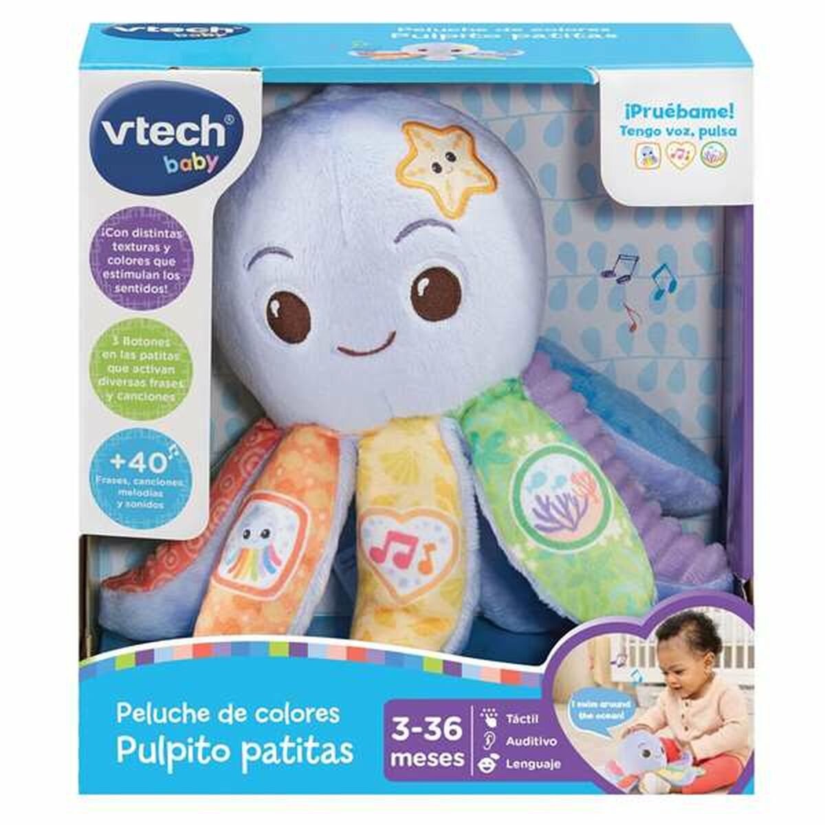 Peluche Vtech Textil Pulpo 20,5 x 17,6 x 11 cm