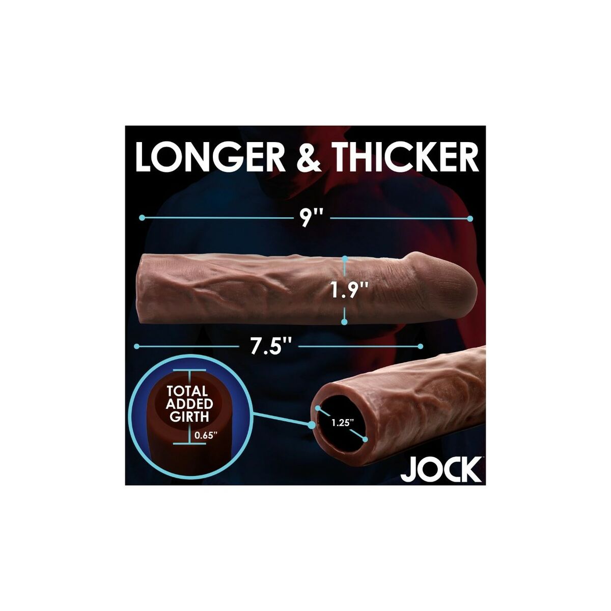 Funda para pene XR Negro Ø 4,8 cm