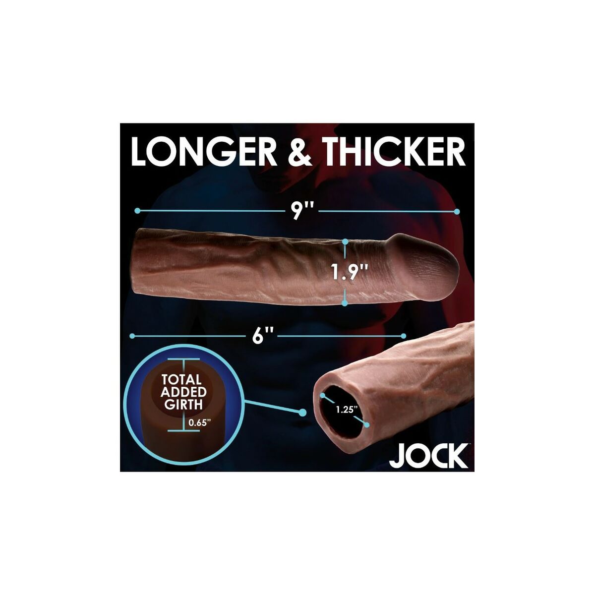 Funda para pene XR Negro Ø 4,8 cm