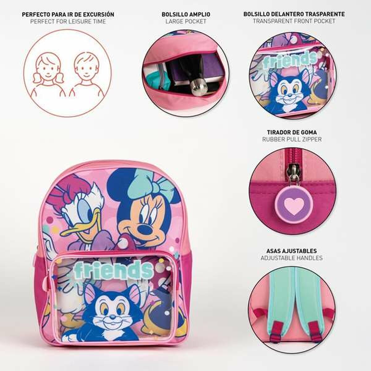 Mochila Escolar Minnie Mouse Rosa