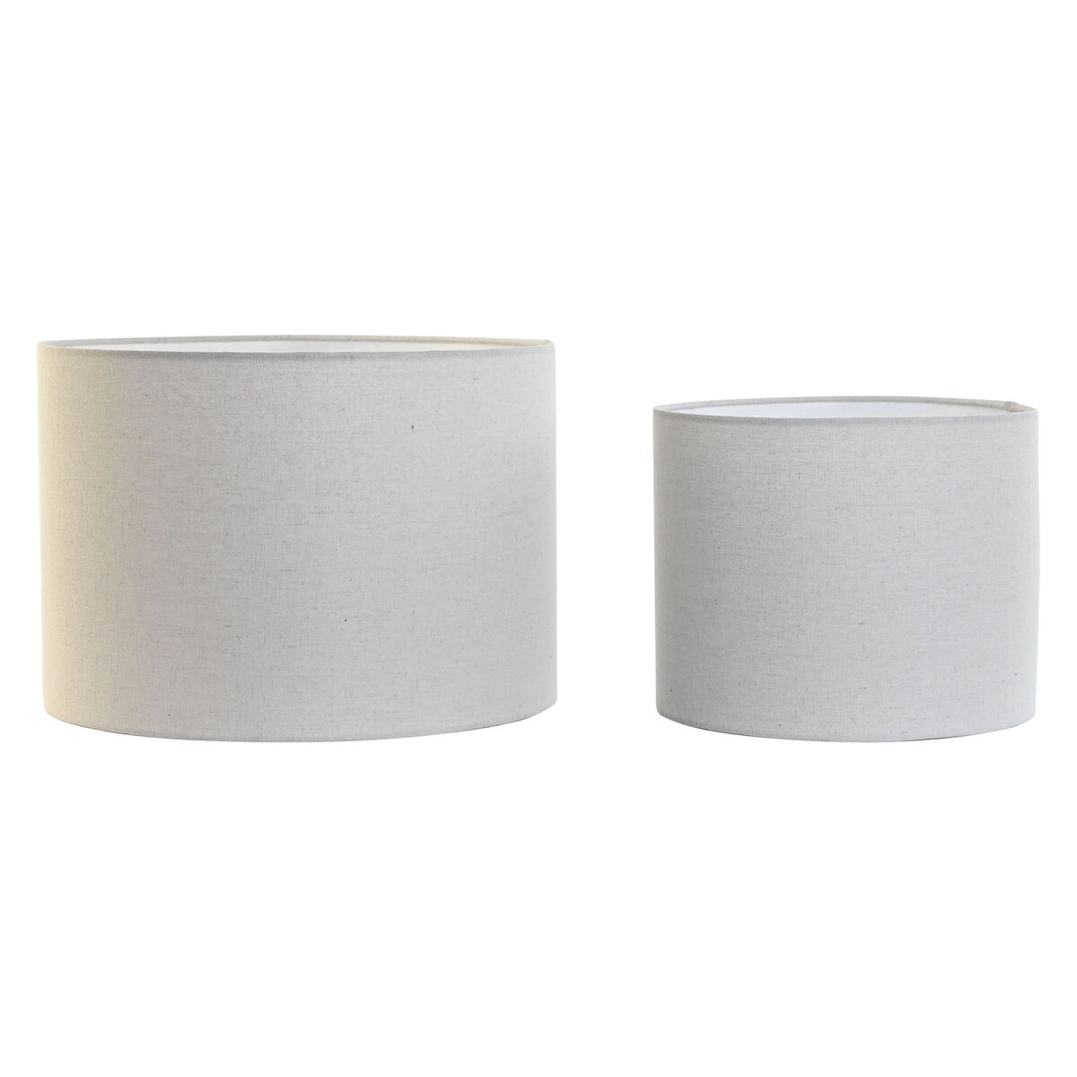 Pantalla de Lámpara Home ESPRIT Beige Lino Metal 40 x 40 x 28 cm (2 Unidades)