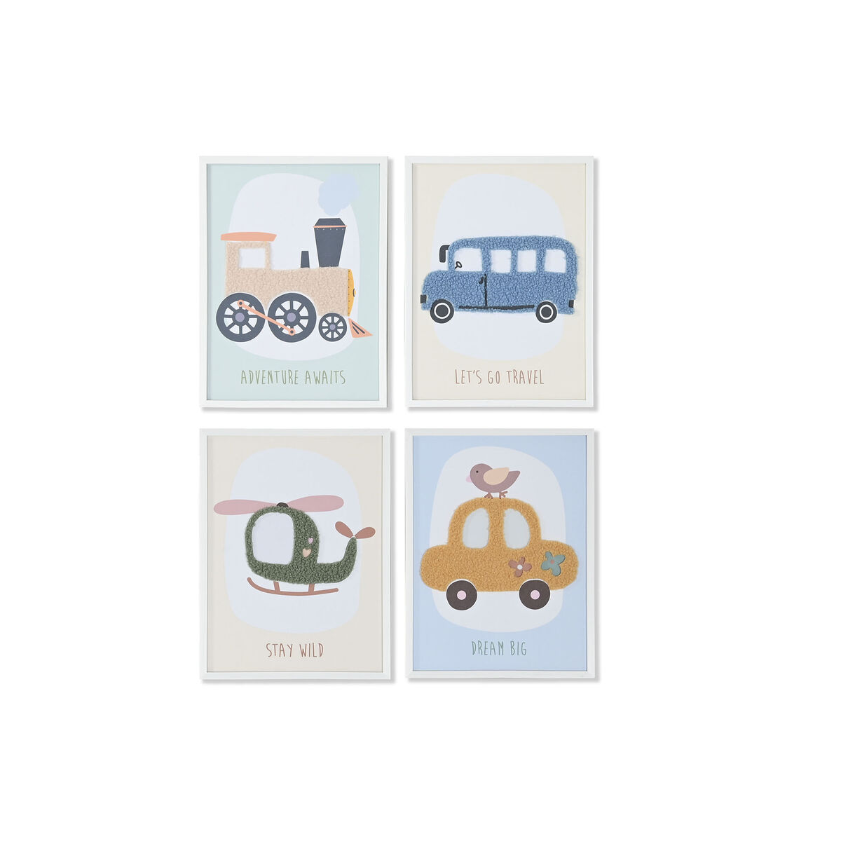 Cuadro Home ESPRIT Amarillo Azul Lienzo 30 x 1,8 x 40 cm (4 Unidades)