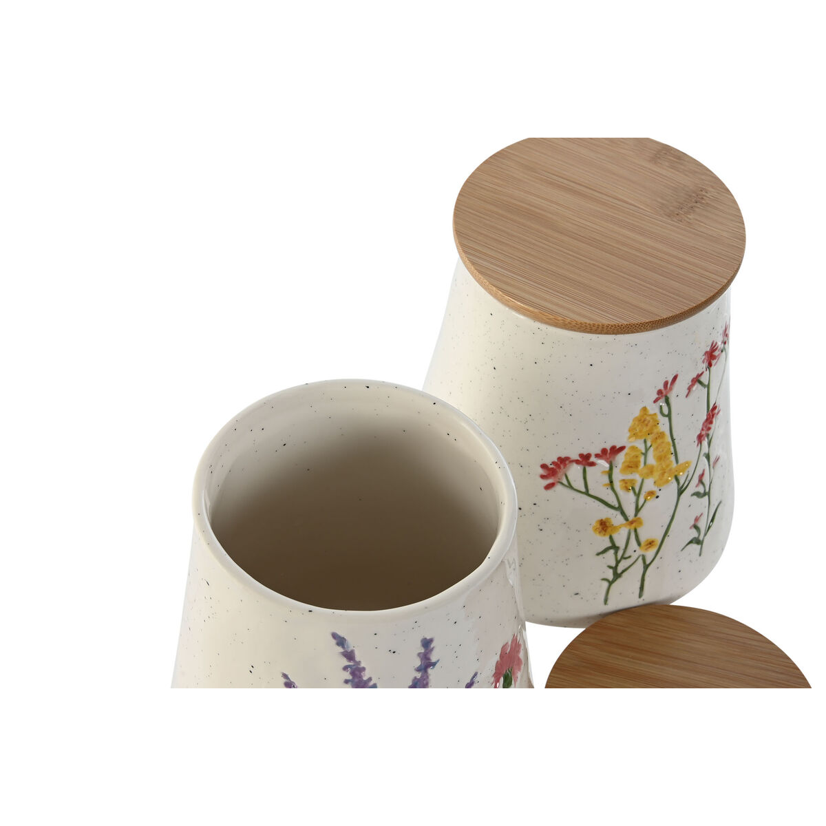 Bote Home ESPRIT Multicolor Flores Shabby Chic (2 Unidades)