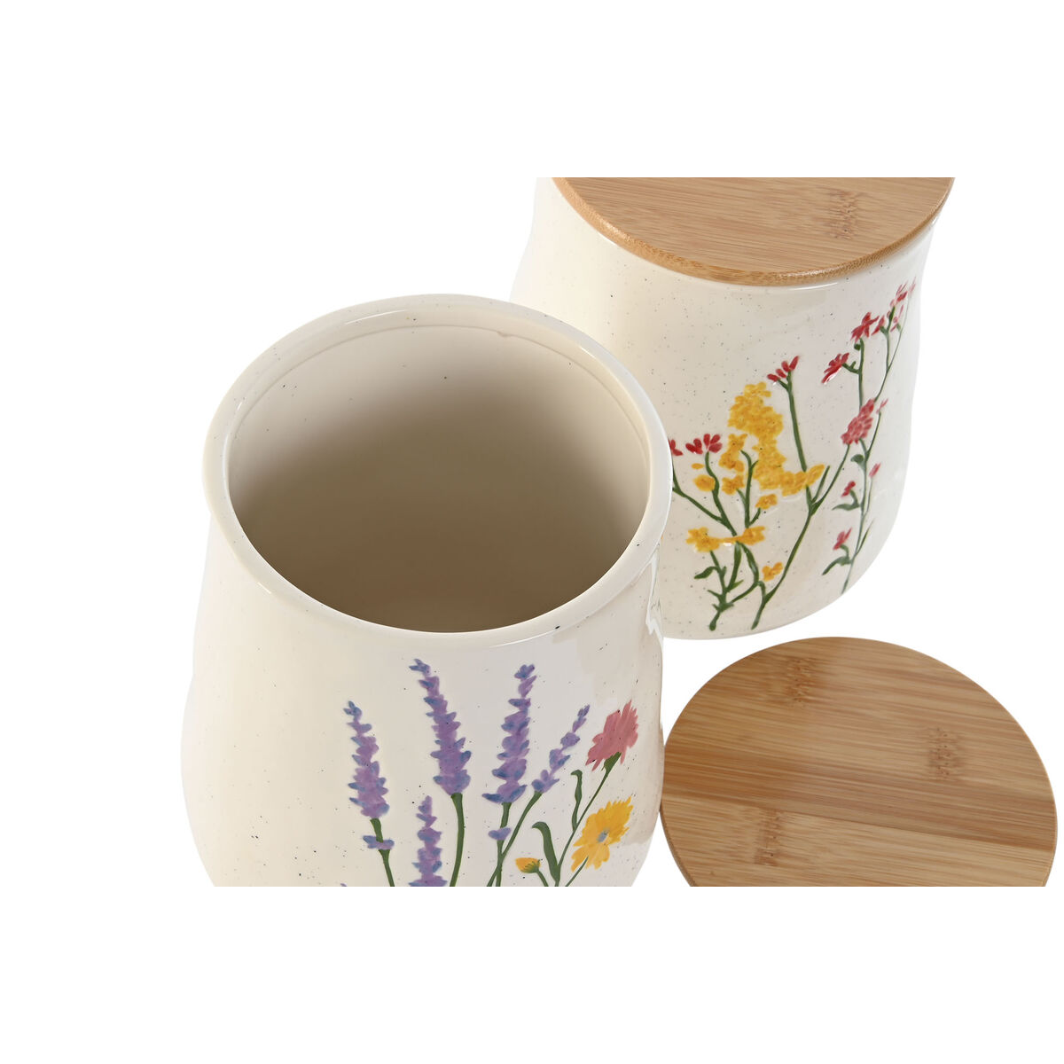 Bote Home ESPRIT Multicolor Flores Shabby Chic (2 Unidades)