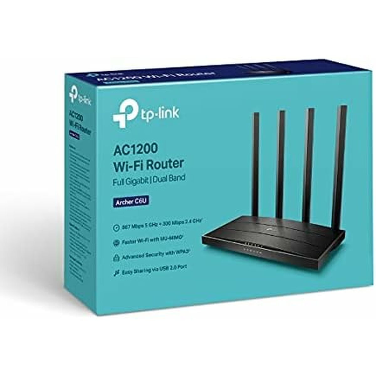 Router TP-Link Archer C6U Negro USB USB 2.0 RJ45 Ethernet LAN Wi-Fi 5 GHz