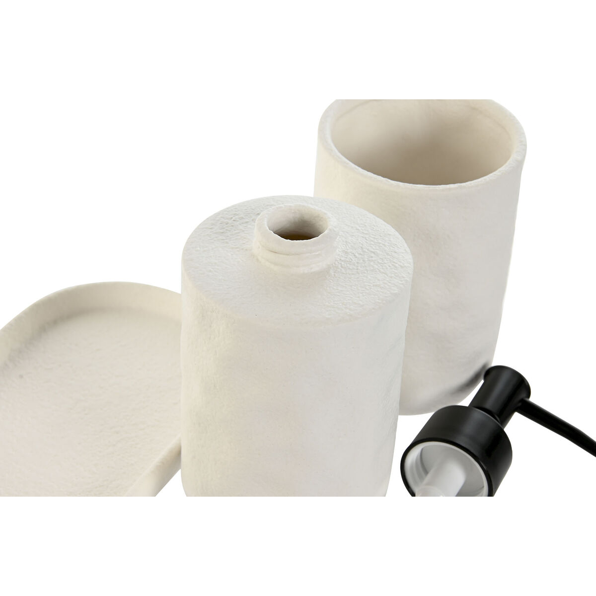 Set de Baño Home ESPRIT Blanco ABS Dolomita 17,5 x 9,5 x 18 cm 3 Piezas