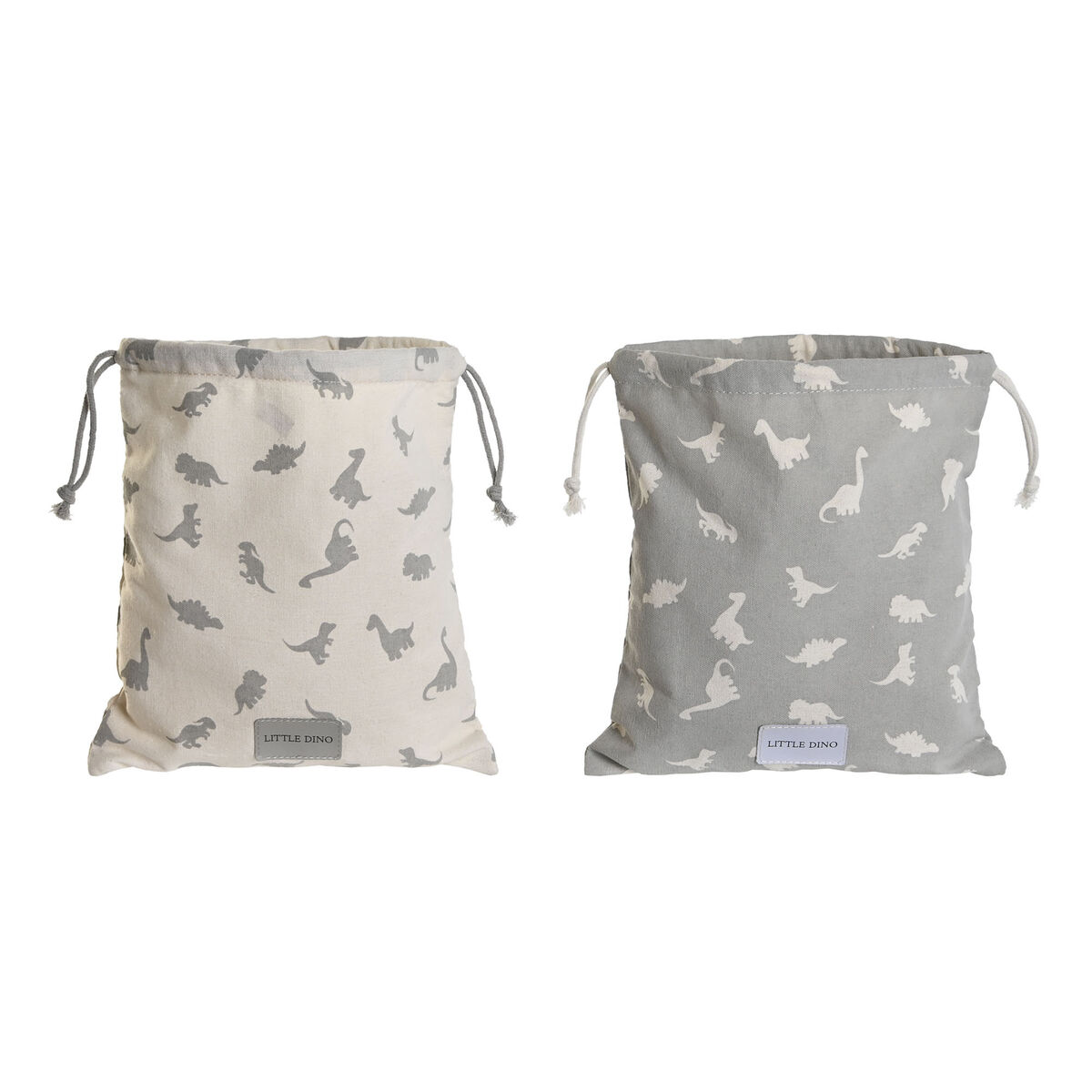 Mochila Saco Infantil DKD Home Decor Blanco Gris 24 x 2 x 26 cm (2 Unidades)