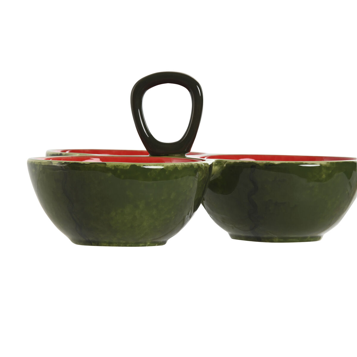Bol para Aperitivos Home ESPRIT Rojo Verde Gres Sandía 23 x 22 x 10,5 cm