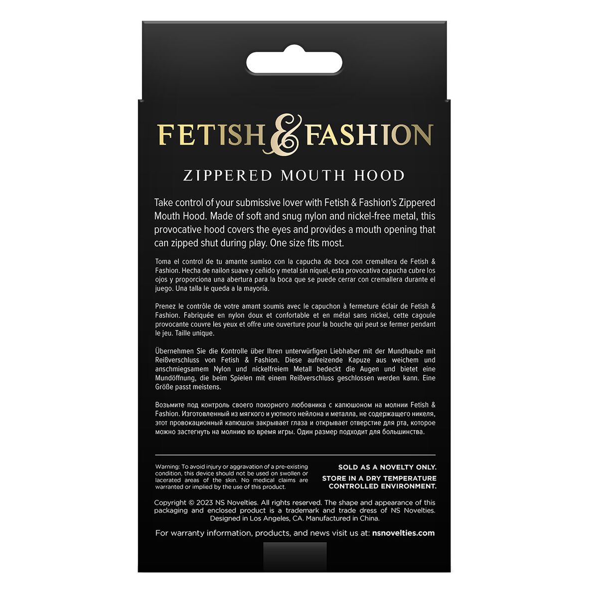 Máscara NS Novelties Fetish & Fashion Negro