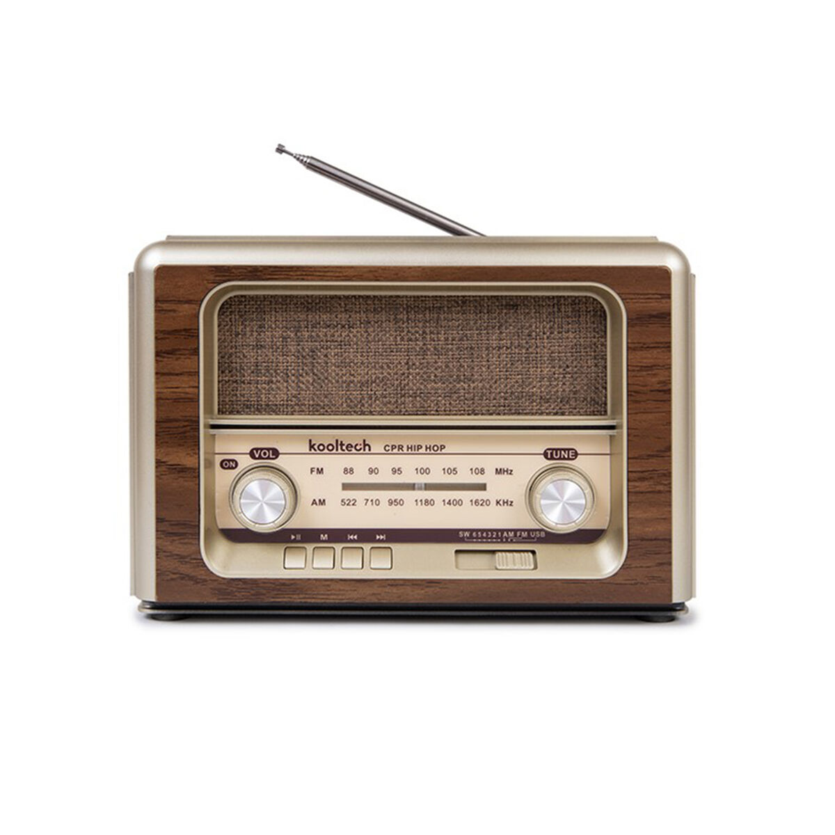 Radio Portátil Bluetooth Kooltech Retro AM/FM
