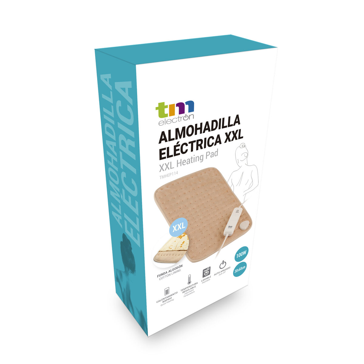 Almohadilla Eléctrica Lumbar Ajustable TM Electron 100 W
