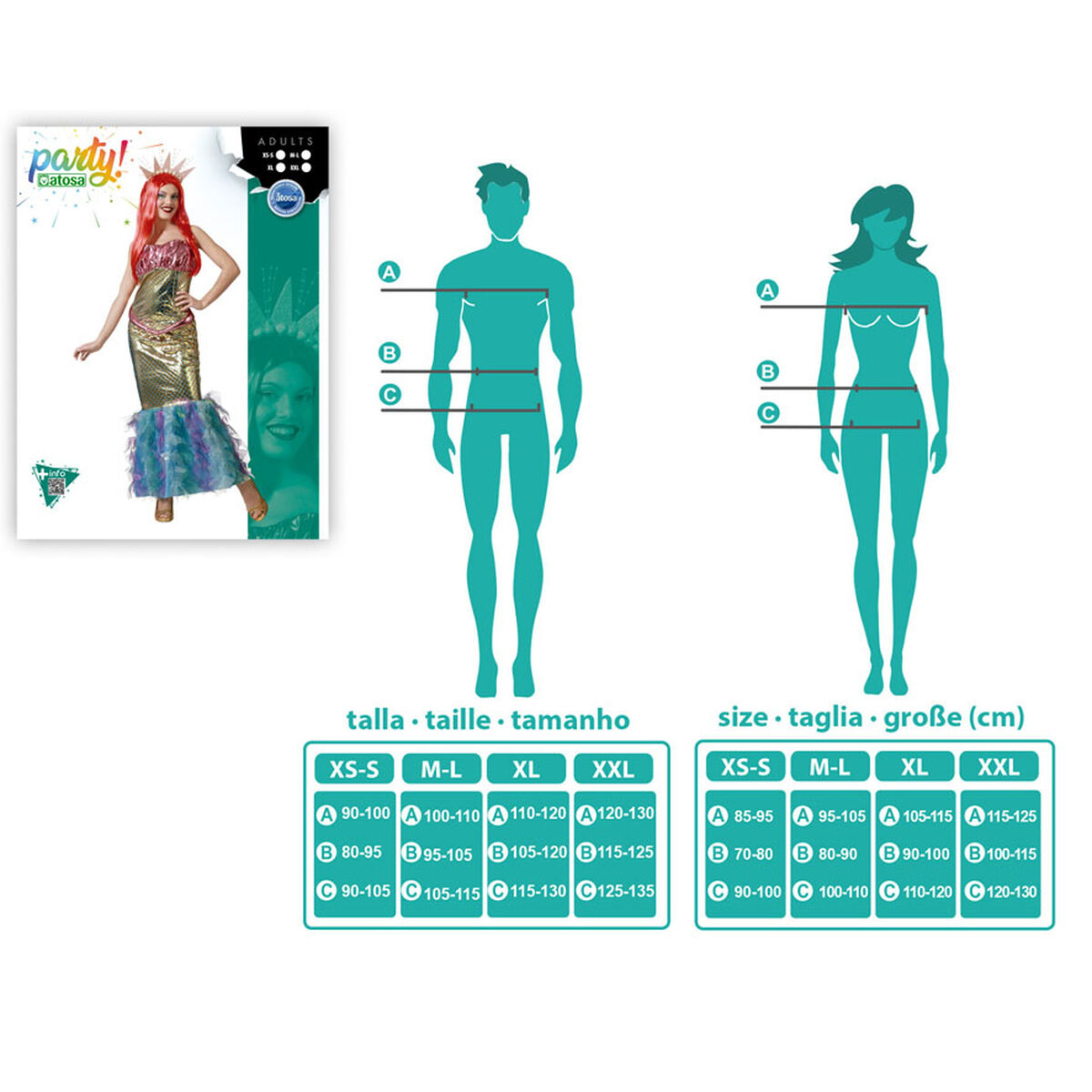 Disfraz para Adultos Sirena XS/S