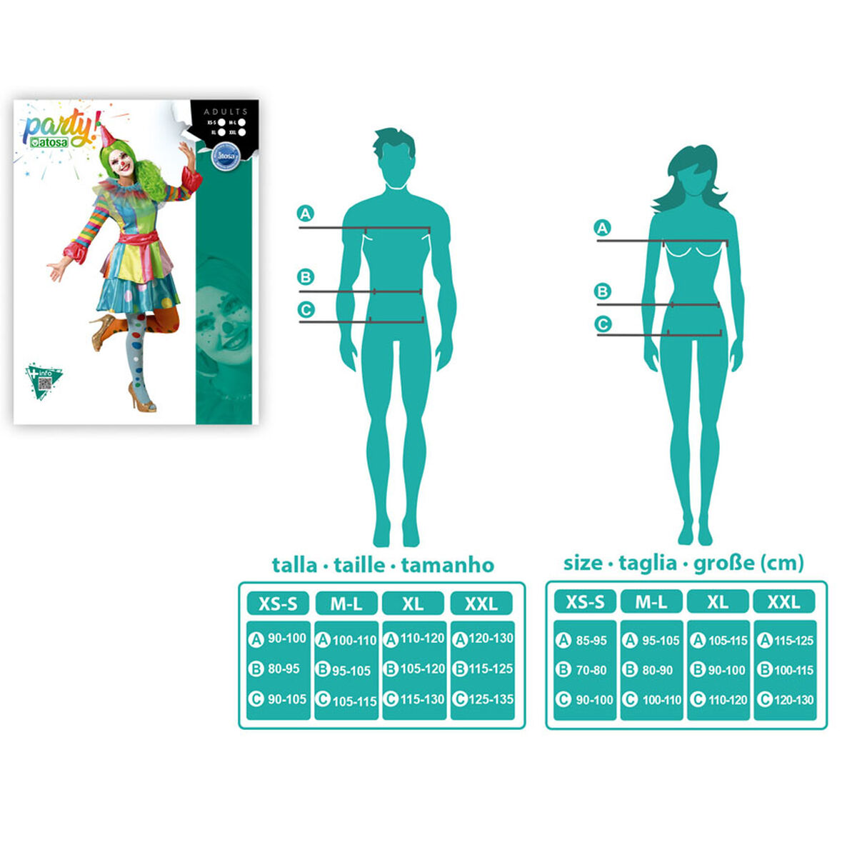 Disfraz para Adultos Payasa XL