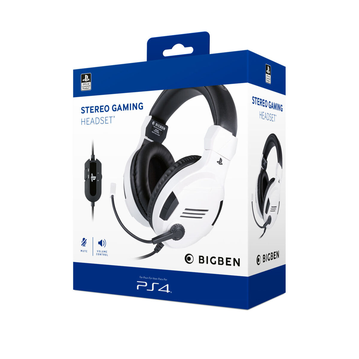 Auriculares con Micrófono Gaming Big Ben Interactive PS4OFHEADSETV3WHITE Blanco Negro/Blanco