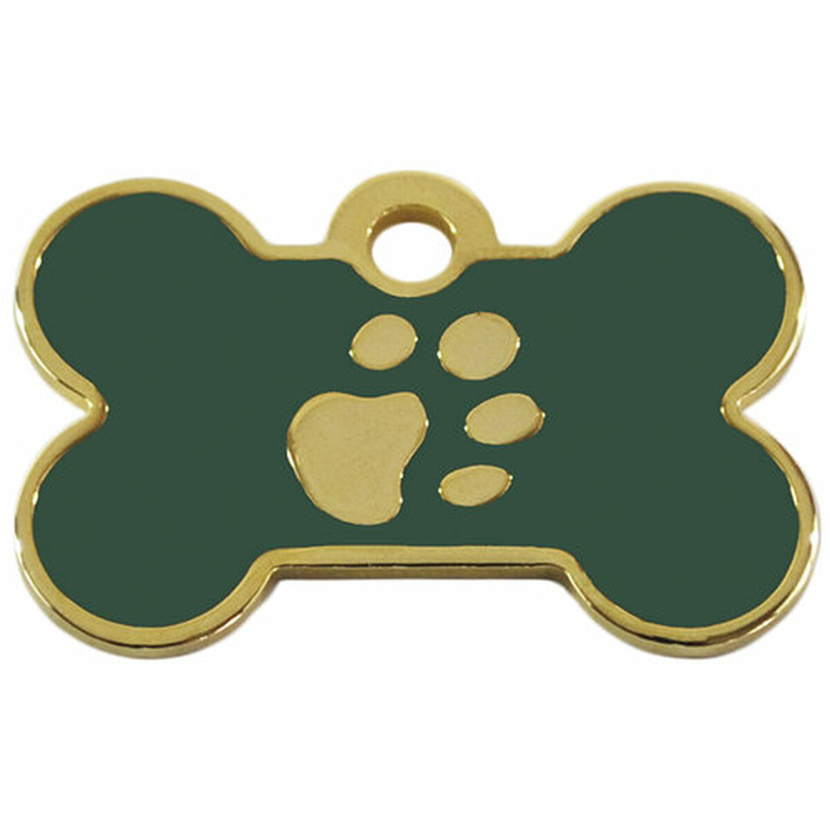Placa identificativa para collar Imarc   Verde Dorado Hueso Aluminio