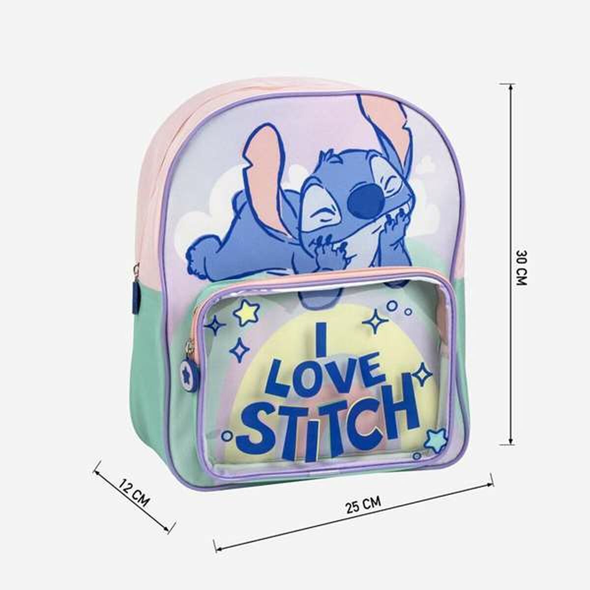 Mochila Escolar Stitch Lila